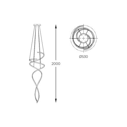 Zuma Line - Candeeiro suspenso LED com regulação LED/68W/230V 3000/4000/6000K Rosa dourado + comando