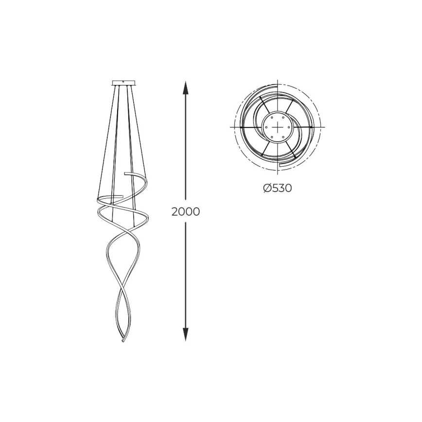 Zuma Line - Candeeiro suspenso LED com regulação LED/68W/230V 3000/4000/6000K Rosa dourado + comando