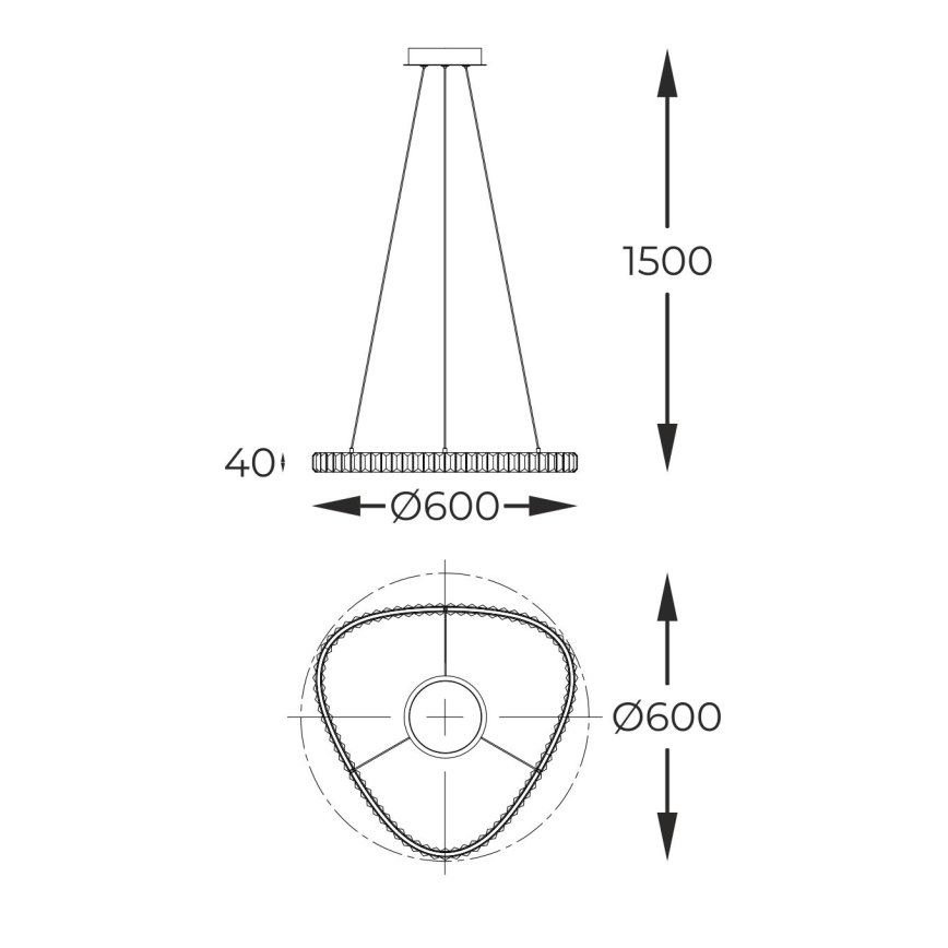 Zuma Line - Lustre de cristal LED regulável com cabo LED/25W/230V 2700-6000K + controlo remoto