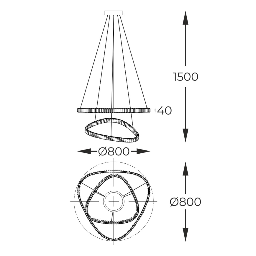 Zuma Line - Lustre de cristal LED regulável em cabo LED/36W/230V 2700-6000K + comando à distância