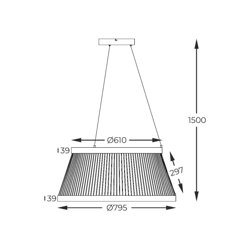 Zuma Line - Candeeiro suspenso LED com regulação LED/53W/230V 2700-6000K preto + comando