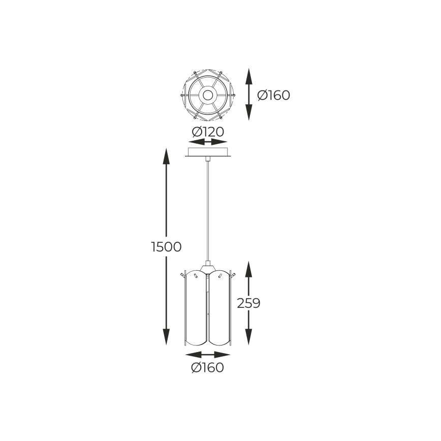 Zuma Line - Candeeiro suspenso 1xE14/40W/230V preto