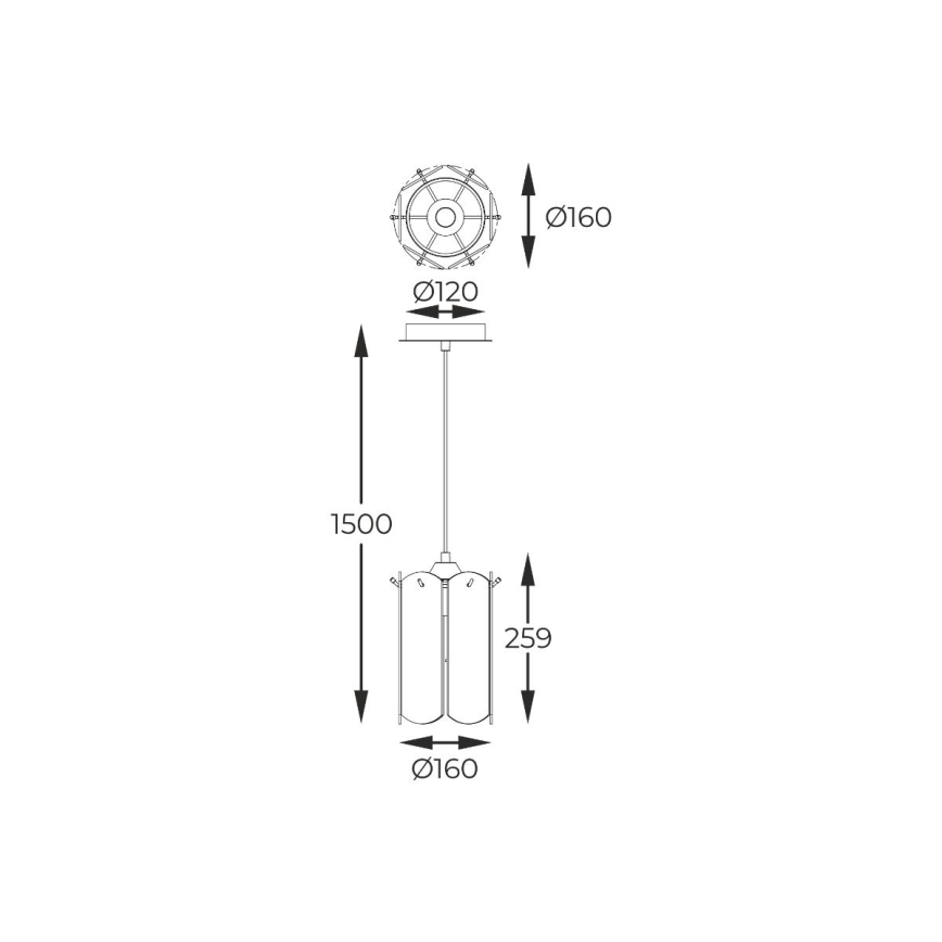 Zuma Line - Candeeiro suspenso 1xE14/40W/230V dourado
