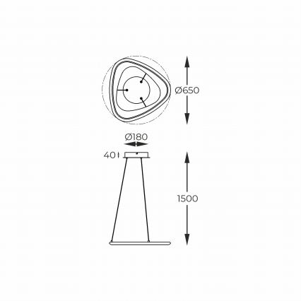 Zuma Line - Candeeiro suspenso LED com regulação LED/34W/230V 3000K preto cromado brilhante