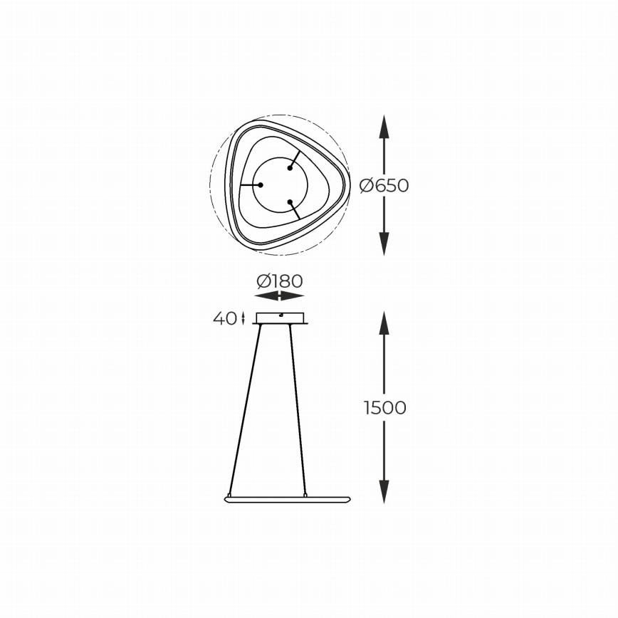 Zuma Line - Candeeiro suspenso LED com regulação LED/34W/230V 3000K preto cromado brilhante