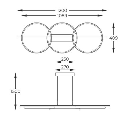 Zuma Line - Candeeiro suspenso LED com regulação LED/35W/230V