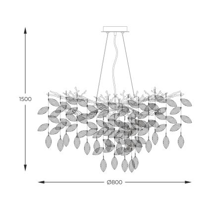 Zuma Line - Candeeiro suspenso 10xG9/3,5W/230V dourado