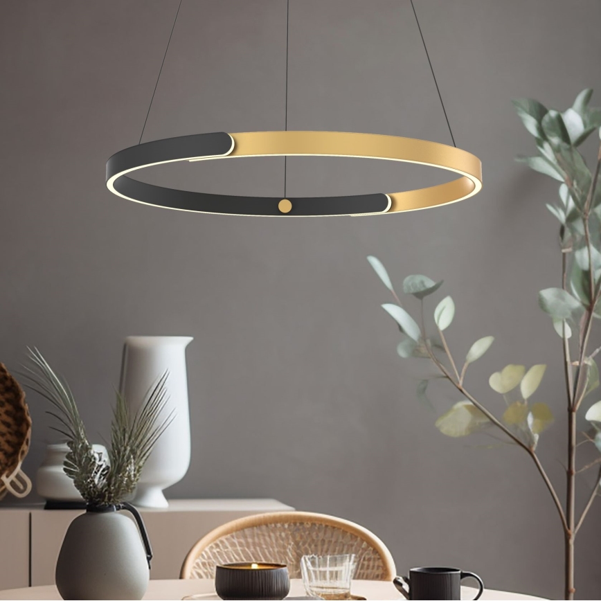 Zuma Line - Candeeiro suspenso LED com regulação LED/30W/230V preto/dourado