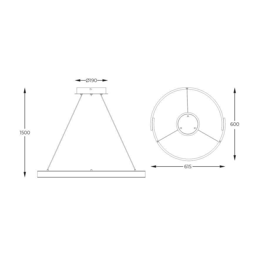Zuma Line - Candeeiro suspenso LED com regulação LED/30W/230V preto/dourado