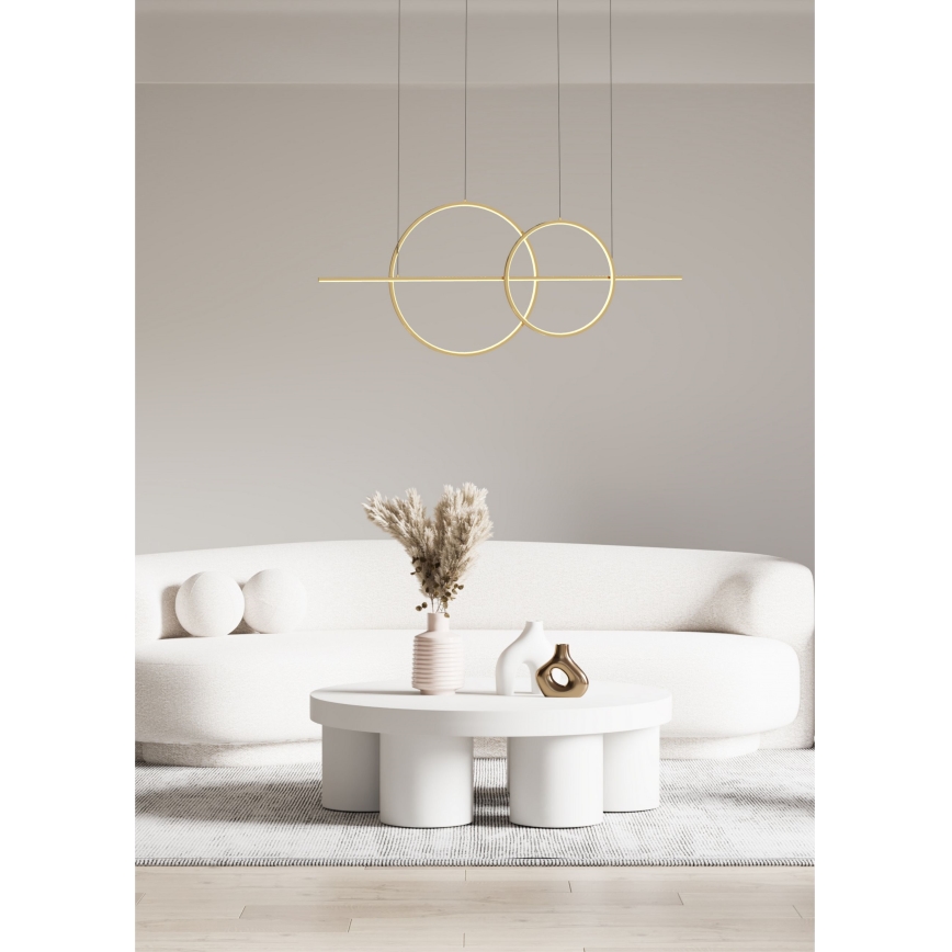 Zuma Line - Candeeiro suspenso LED com regulação LED/34W/230V dourado