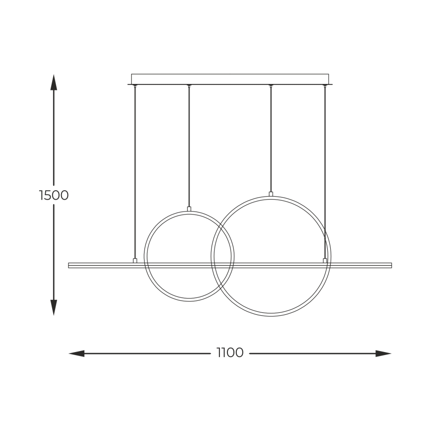 Zuma Line - Lustre LED dimmerável em cabo LED/34W/230V dourado