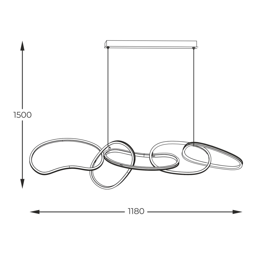 Zuma Line - Candeeiro suspenso LED com regulação LED/56W/230V dourado