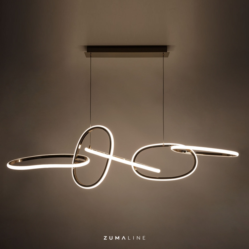Zuma Line - Candeeiro suspenso LED com regulação LED/56W/230V dourado