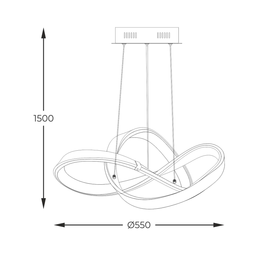 Zuma Line - Candeeiro suspenso LED com regulação LED/44W/230V preto