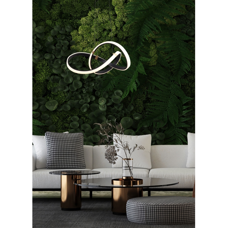 Zuma Line - Candeeiro suspenso LED com regulação LED/44W/230V preto/dourado