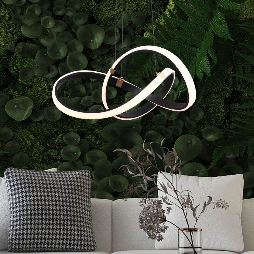 Zuma Line - Candeeiro suspenso LED com regulação LED/44W/230V preto/dourado