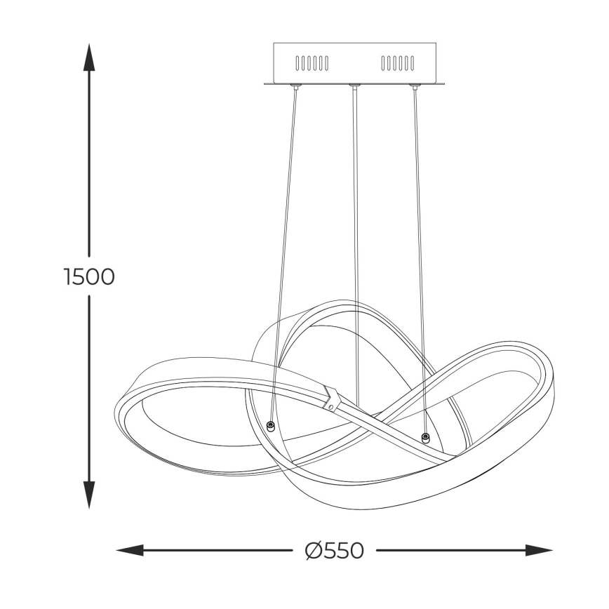 Zuma Line - Candeeiro suspenso LED com regulação LED/44W/230V preto/dourado