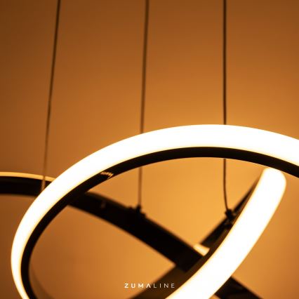 Zuma Line - Candeeiro suspenso LED com regulação LED/44W/230V preto/dourado
