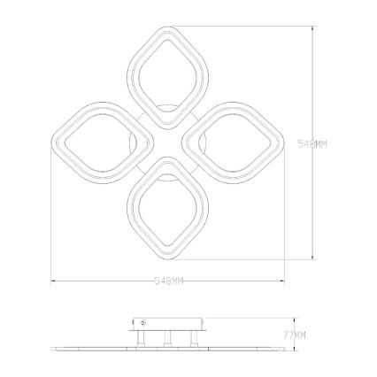 Zuma Line - Iluminação de teto LED com regulação LED/30W/230V 3000-6000K preto + comando