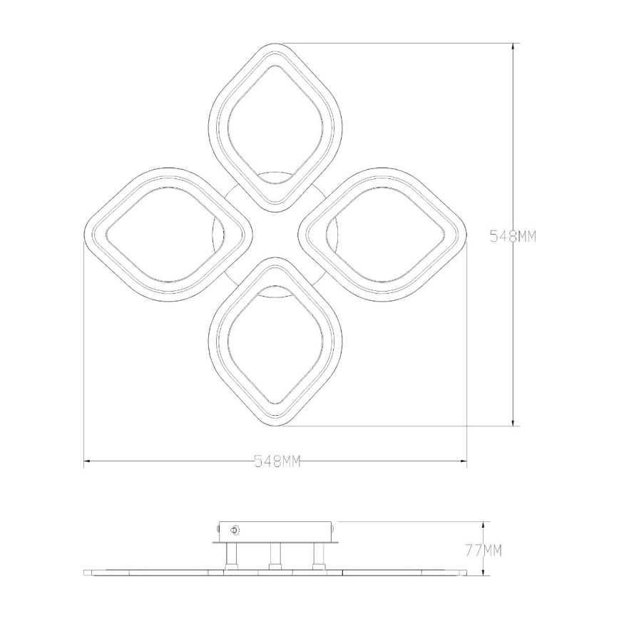 Zuma Line - Iluminação de teto LED com regulação LED/30W/230V 3000-6000K preto + comando