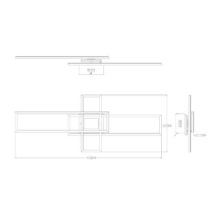 Zuma Line - Iluminação de teto LED com regulação LED/55W/230V 3000-6000K preto/dourado + comando