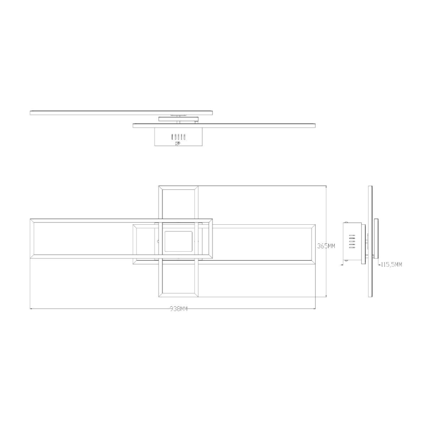 Zuma Line - Iluminação de teto LED com regulação LED/55W/230V 3000-6000K preto/dourado + comando