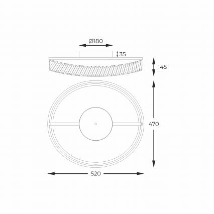 Zuma Line - Candeeiro de tecto LED dimerizável LED/36W/230V Ø 52 cm ouro rosé