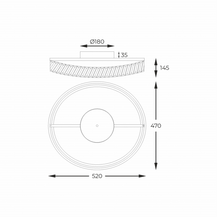 Zuma Line - Candeeiro de tecto LED dimerizável LED/36W/230V Ø 52 cm ouro rosé