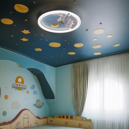 Zuma Line - Candeeiro de teto infantil LED regulável LED/42W/230V 3000/5700K astronauta