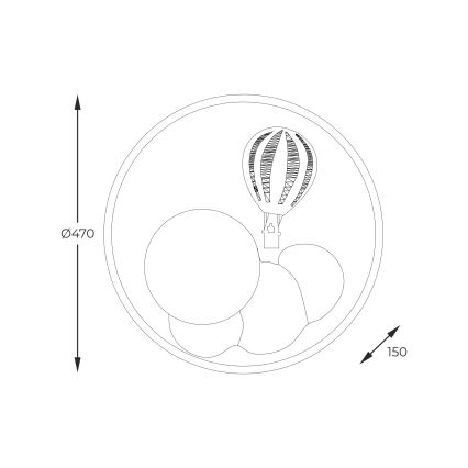 Zuma Line - Candeeiro de teto infantil LED regulável LED/42W/230V 3000/5700K rosa