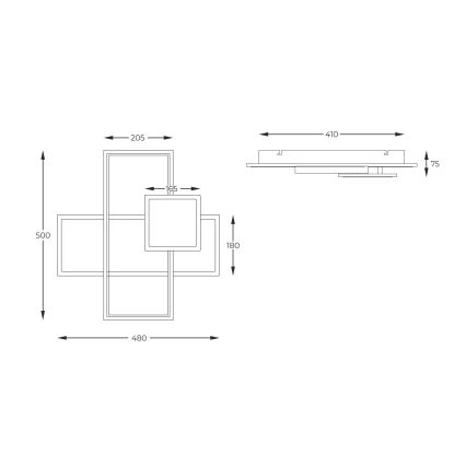 Zuma Line - Iluminação de teto LED com regulação LED/46W/230V preto