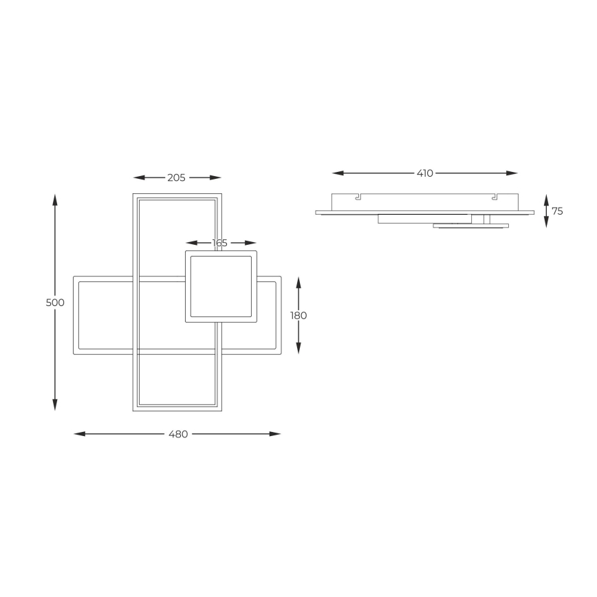 Zuma Line - Iluminação de teto LED com regulação LED/46W/230V preto