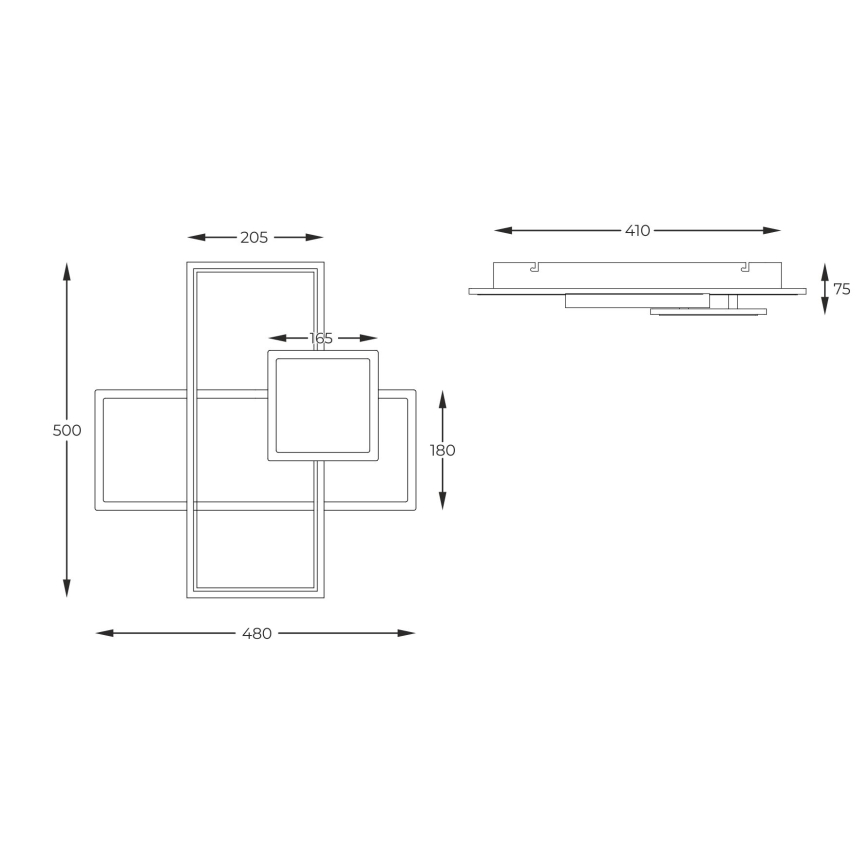 Zuma Line - Iluminação de teto LED com regulação LED/46W/230V dourado