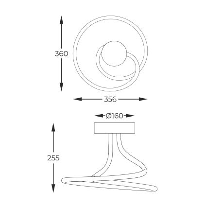 Zuma Line - Candeeiro integrado LED com regulação LED/26W/230V preto