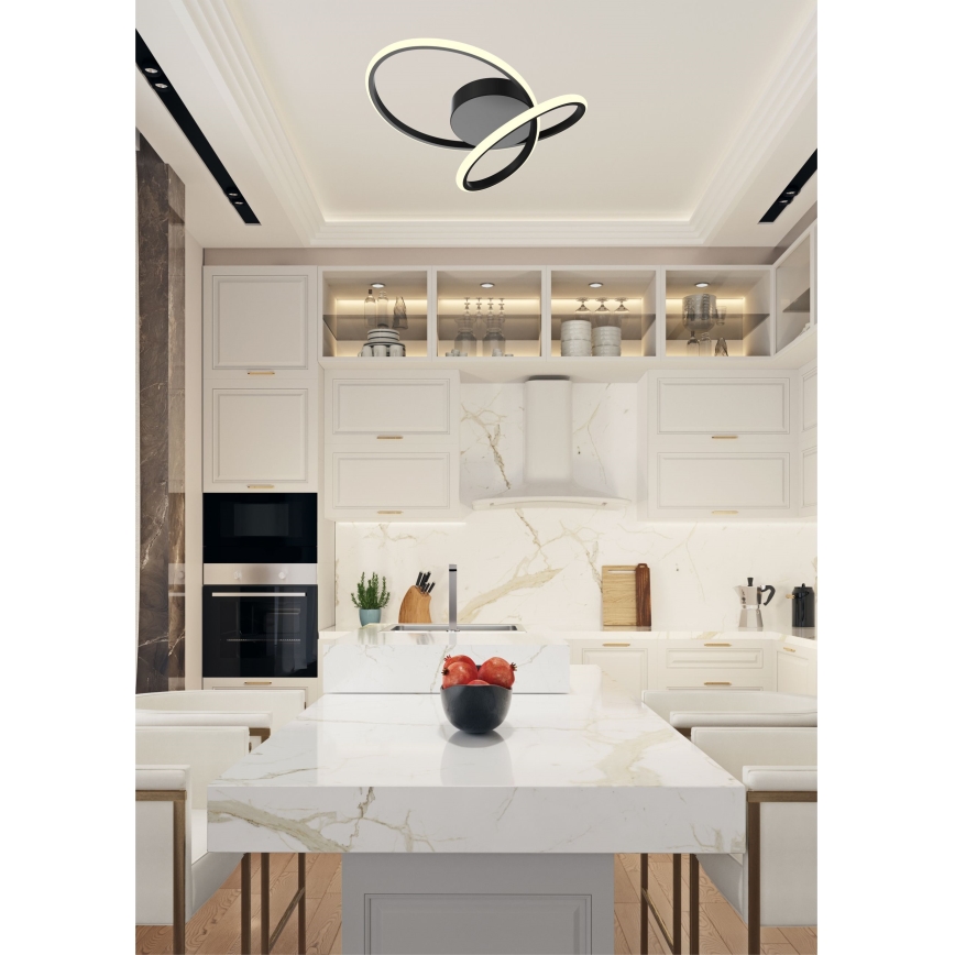 Zuma Line - Iluminação de teto LED com regulação LED/27W/230V preto