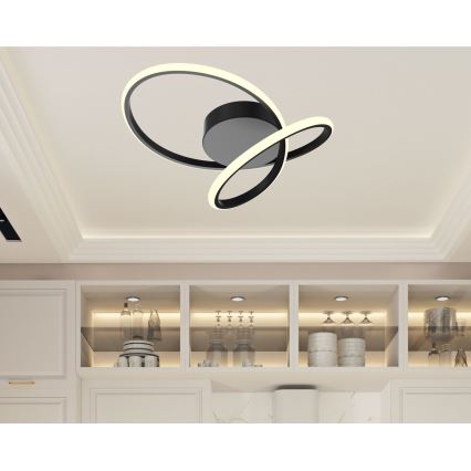 Zuma Line - Iluminação de teto LED com regulação LED/27W/230V preto