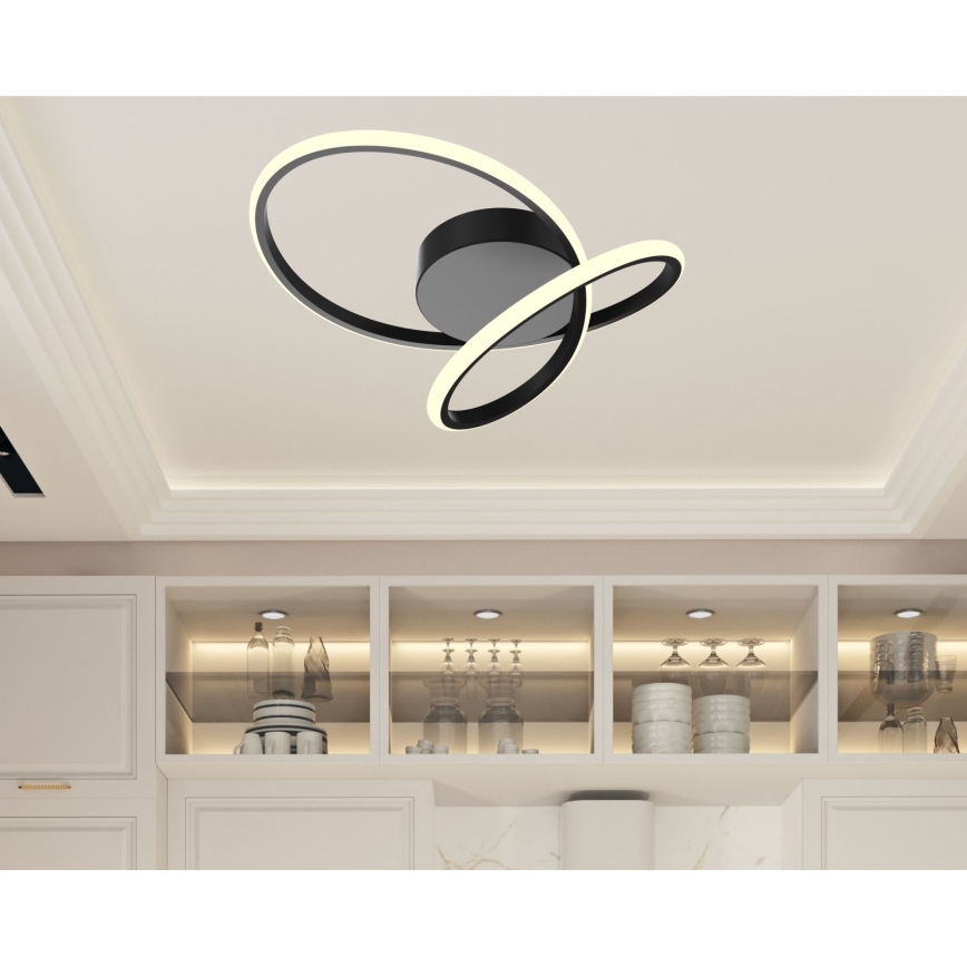 Zuma Line - Iluminação de teto LED com regulação LED/27W/230V preto
