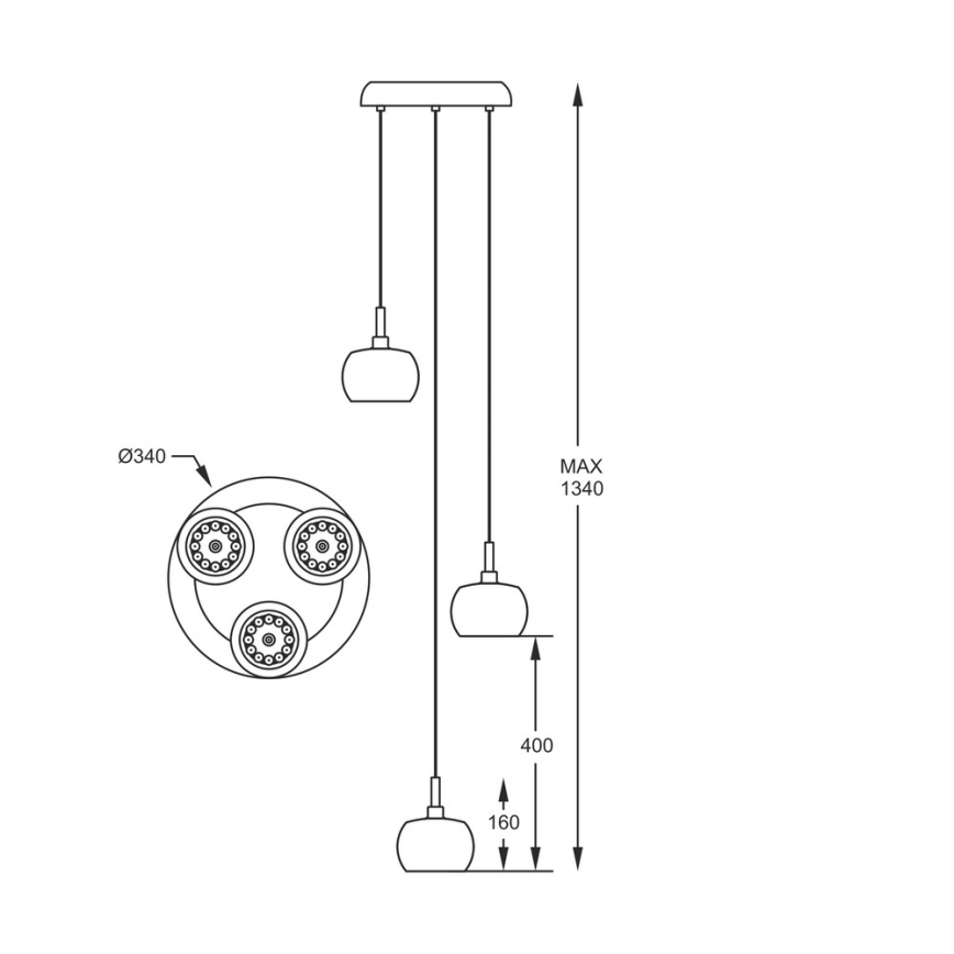 Zuma Line - Candelabro suspenso de cristal 3xG9/42W/230V