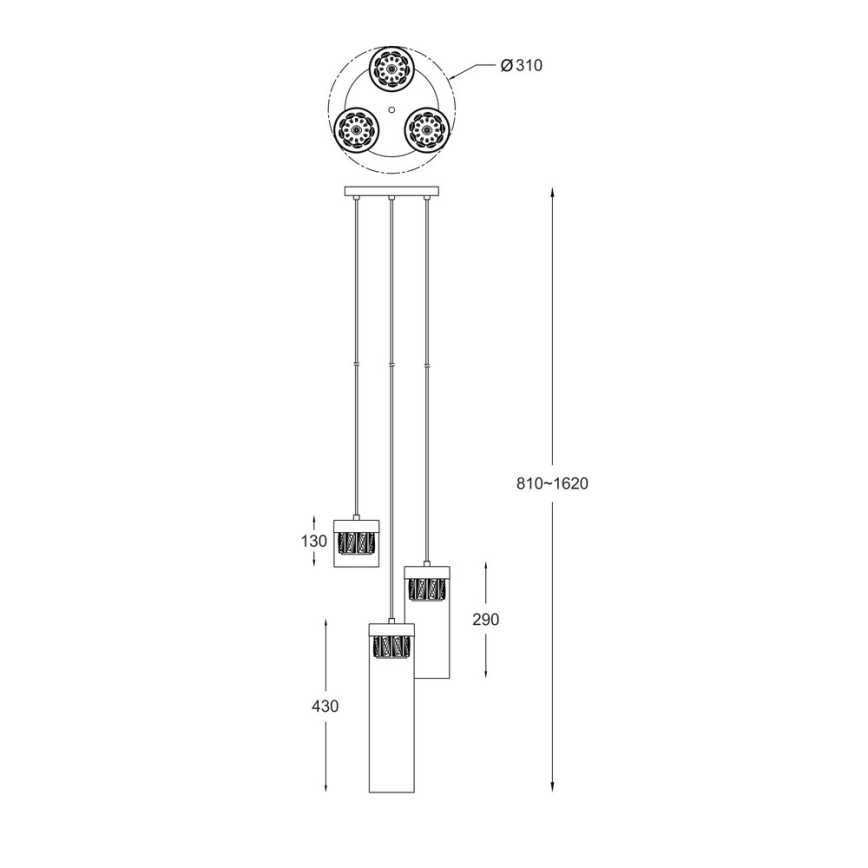 Zuma Line - Candelabro suspenso de cristal 3xG9/28W/230V