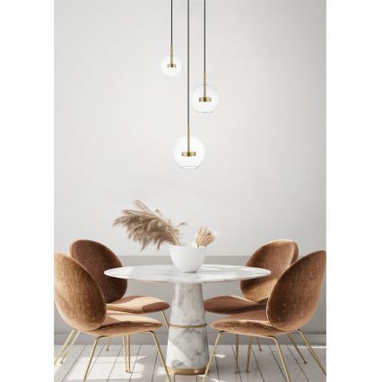 Zuma Line - Candeeiro suspenso LED 3xLED/5W/230V dourado