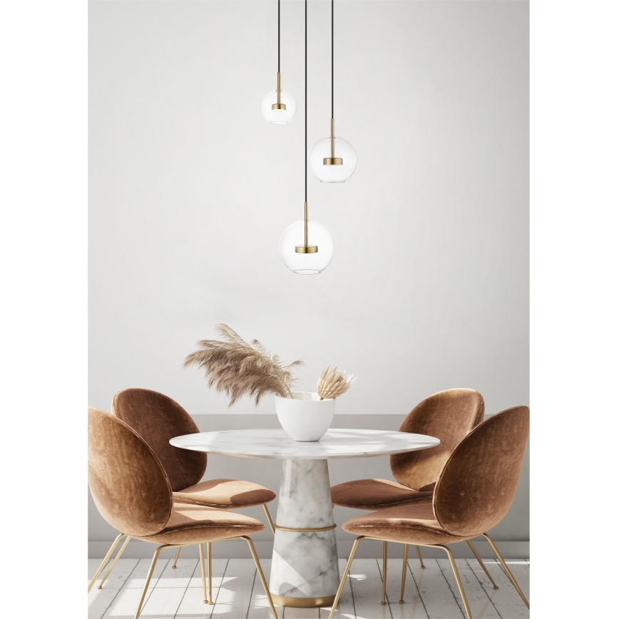 Zuma Line - Candeeiro suspenso LED 3xLED/5W/230V dourado