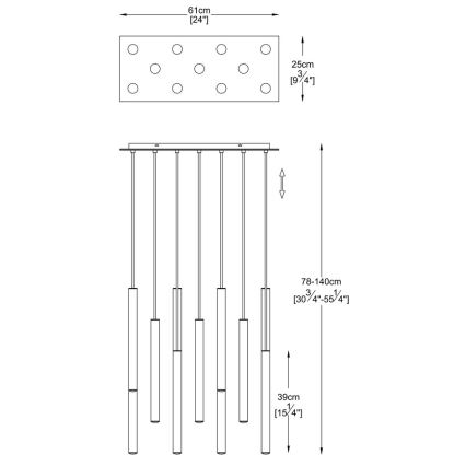Zuma Line - Candelabro suspenso LED 11xLED/5W/230V