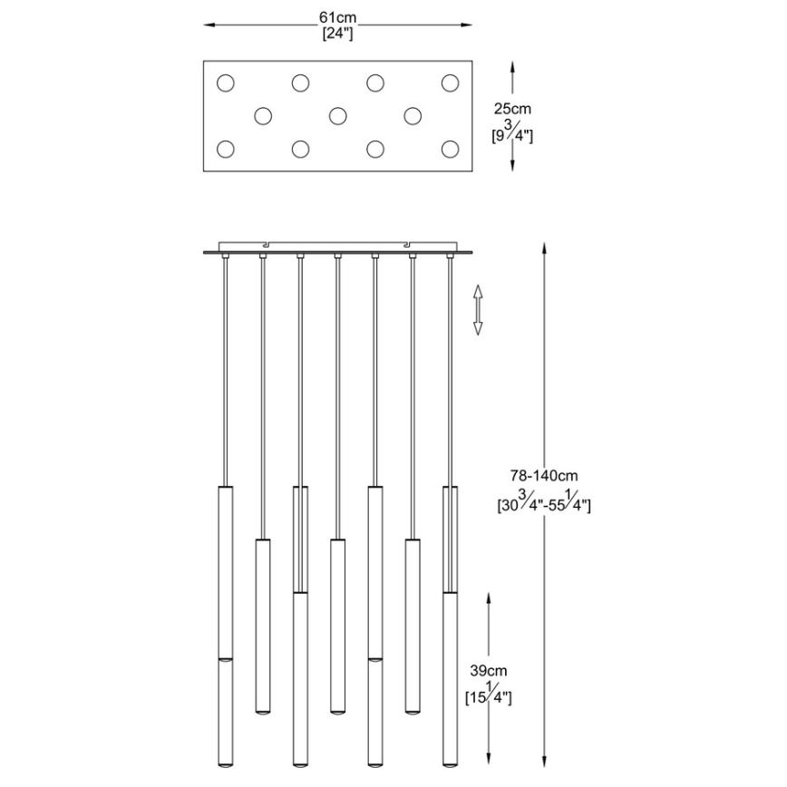 Zuma Line - Candelabro suspenso LED 11xLED/5W/230V