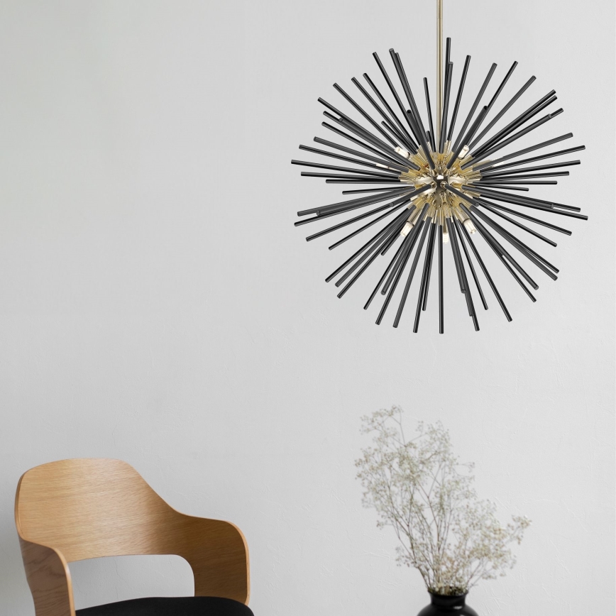 Zuma Line - Candeeiro suspenso 9xG9/42W/230V dourado/preto