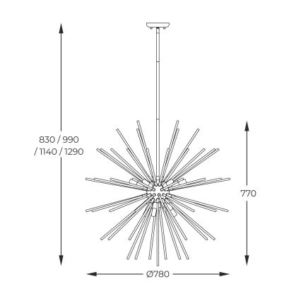 Zuma Line - Candeeiro suspenso 9xG9/42W/230V dourado/preto