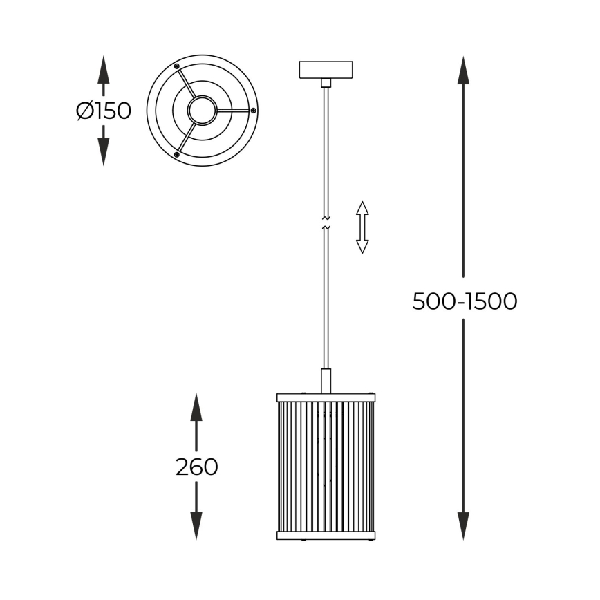 Zuma Line - Candeeiro suspenso 1xE14/60W/230V dourado