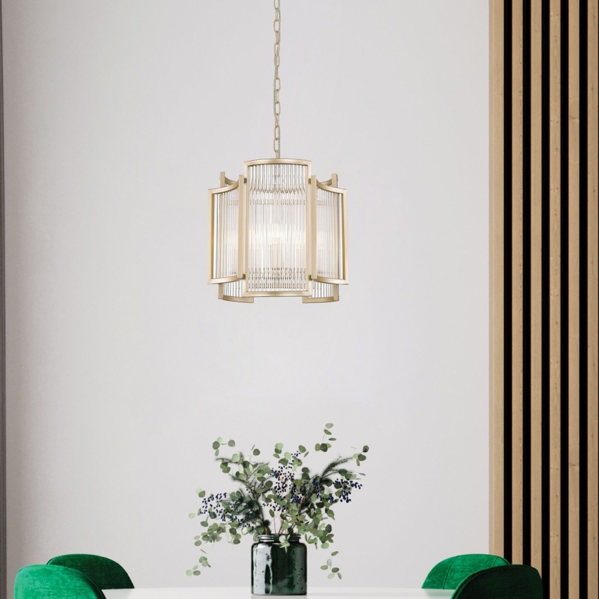Zuma Line - Candeeiro suspenso 3xE14/60W/230V dourado