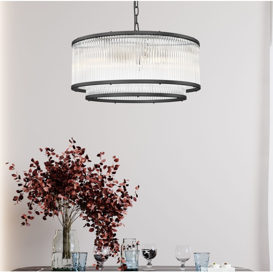 Zuma Line - Candeeiro suspenso 6xE14/60W/230V preto