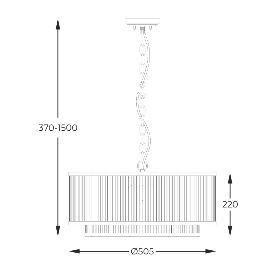 Zuma Line - Candeeiro suspenso 6xE14/60W/230V preto