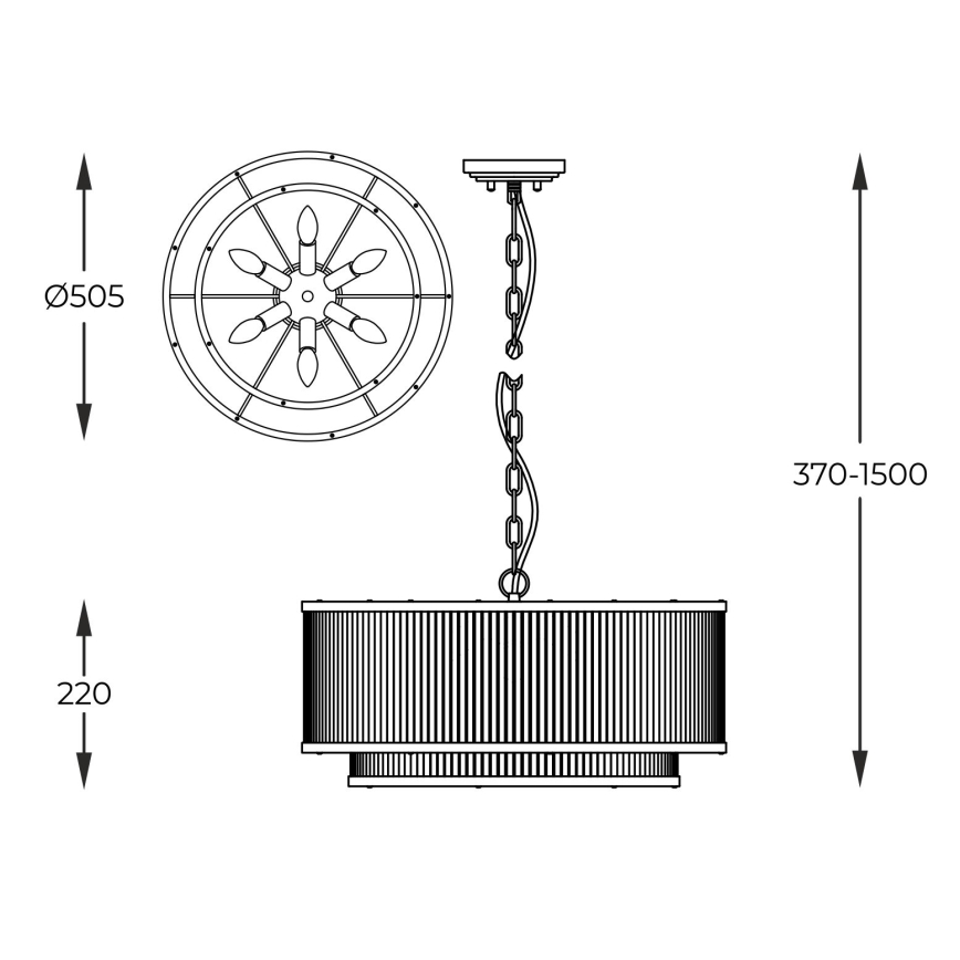 Zuma Line - Candeeiro suspenso 6xE14/60W/230V dourado